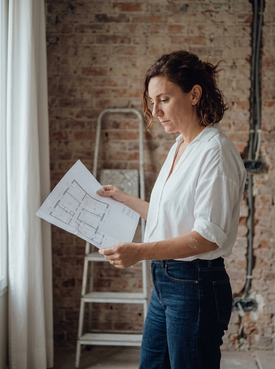 Architecte d'intérieur en formation au suivi de chantier