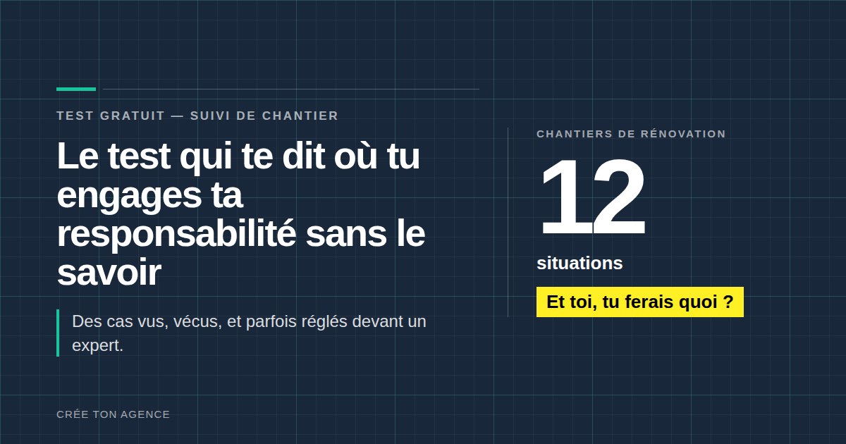 Quiz suivi de chantier pour architecte d'intérieur : 12 situations de chantier de rénovation